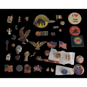 VTG Lapel Pins Mixed Lot of 40+ Push Back Pins Earrings Collectible Hat Tie Pins